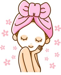 フェイスパックをする女性