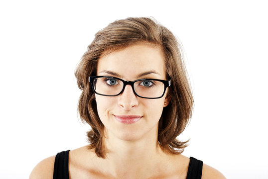 woman with glasses