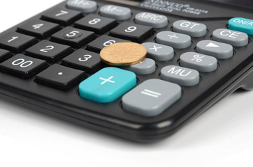 Calculator and coin