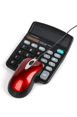 Fototapeta premium Computer mouse and calculator