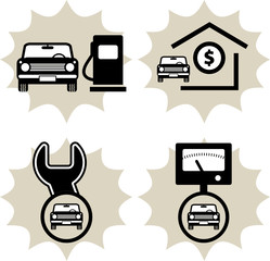 Lot of car service icon, vector illustration