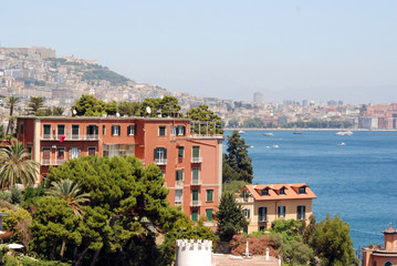 Particolare del golfo di Napoli, veduta da Posillipo - Napoli