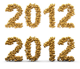 2012 vœux nouvel an chiffre 3d