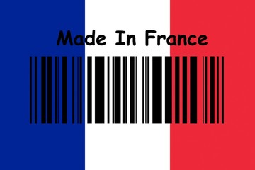 Fabriqué en France sur un drapeau français