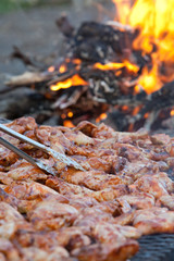 chicken pieces being grilled