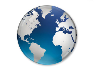A Glossy Button Containing Earth