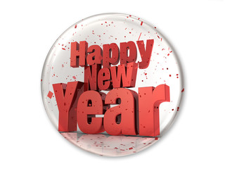 A Happy New Year Glossy Button