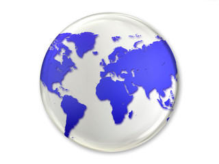 A Glossy Button Containing Earth