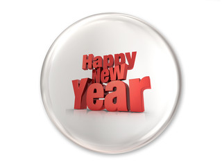 A Happy New Year Glossy Button