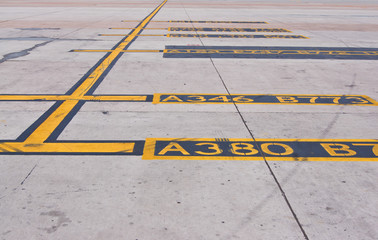 Yellow taxi line for parking