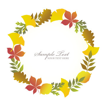 ginkgo and autumn leaves frame