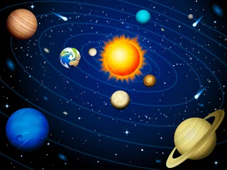 Printed kitchen splashbacks Cosmos Solar system