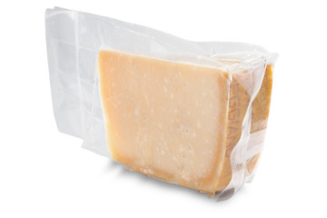 Vacuum-packed parmesan cheese (with clipping path)