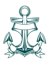 Anchor with ribbons