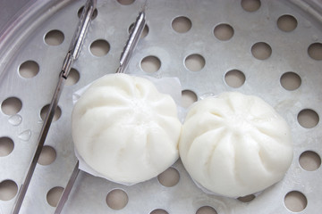 steamed bun in  steamer