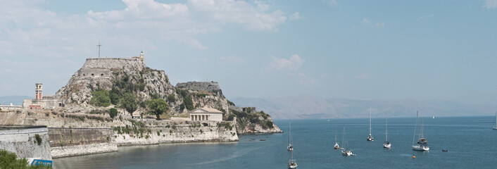 Panorama of the old fortress in Corfu