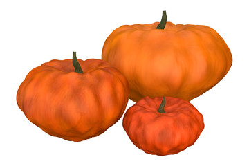 three halloween pumpkins