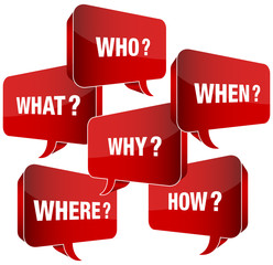 Speech Bubbles Interrogatives Red