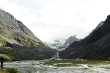 Fototapeta na wymiar River in the mountain valley