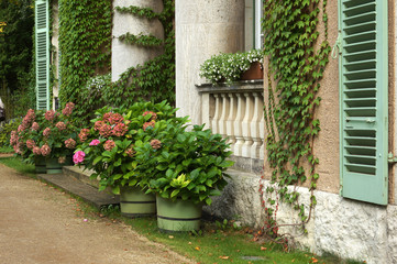 Fototapeta na wymiar Villa mit Garten