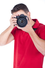 young photographer with a camera