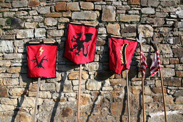 war banners and spears
