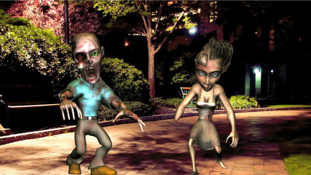 Zombies Dancing In The Park After Dark