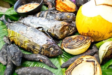 Phuket local menu in fish barbecue