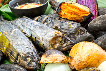 Phuket local menu in fish barbecue