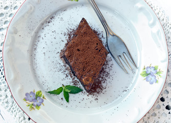 Slice of chocolate cake