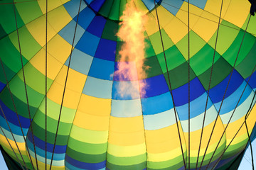hot air balloon with flame