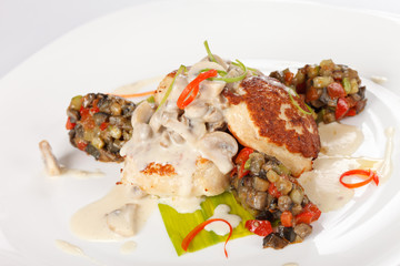 Fish cutlet with vegetables