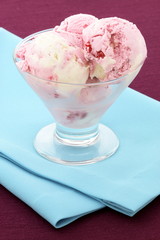 stawberry and vanilla ice cream