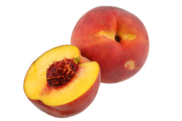 Peach and half of piece with bean