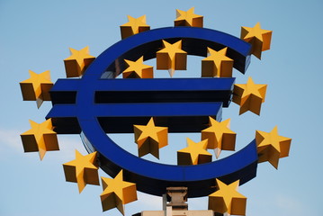 € Euro Europa Geld Banken Eurokrise Währung Finanzkrise - obrazy, fototapety, plakaty