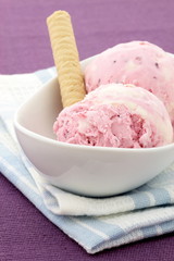stawberry and vanilla ice cream