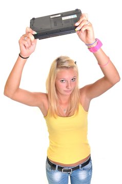 femme et notebook