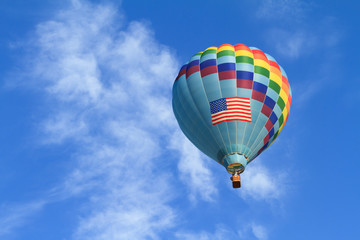 hot air balloon with us flag