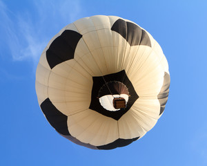 hot air balloon in shape of soccer ball
