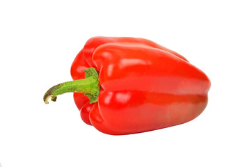 Fresh sweet red pepper, isolated on white background