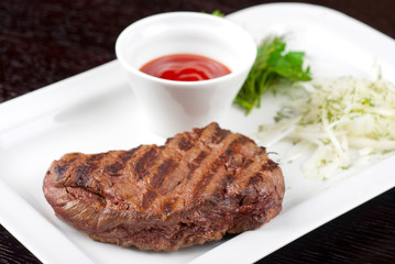 Juicy roasted beef steak