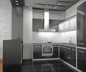 Interior of modern kitchen