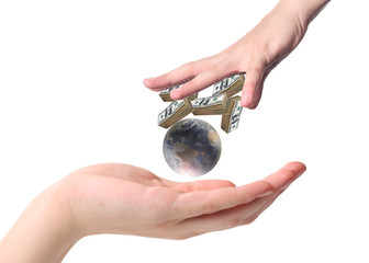 hand world money