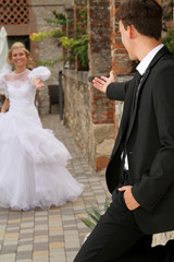 Brautpaar im Gl&uuml;ck