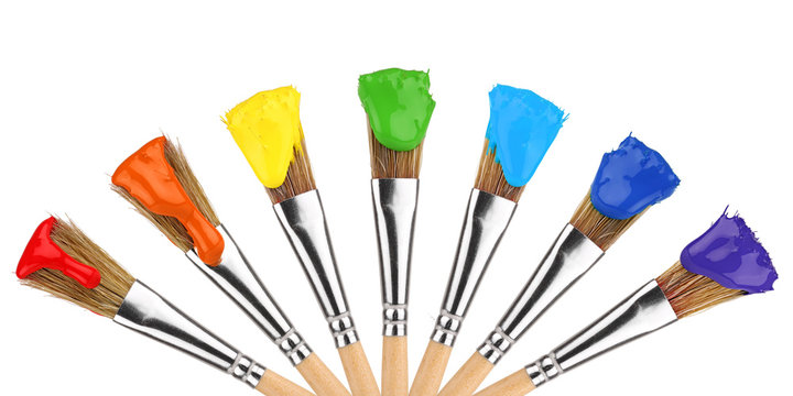 colored paint brushes 1