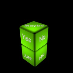 3d Illustration of a green cube dice - obrazy, fototapety, plakaty