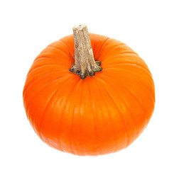 big orange pumpkin over white background