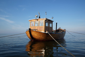 Postkarte - Fischerboot Insel Usedom Ostsee - obrazy, fototapety, plakaty