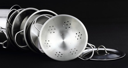 Group of stainless steel kitchenware