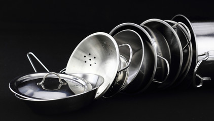 Group of stainless steel kitchenware © viperagp